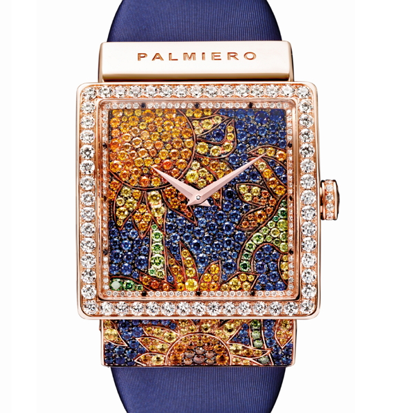 PALMIERO 37mm 18K玫瑰色黃金鑲鑽石石英錶