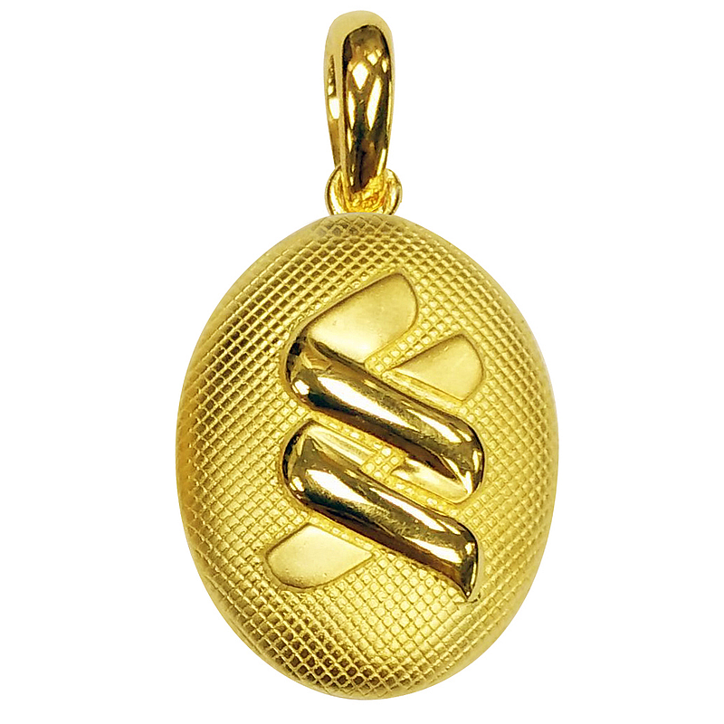 18K Gold Brand Logo Pendant