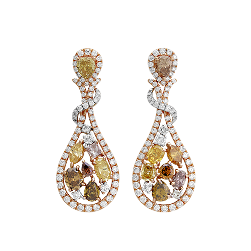 18K GOLD COLOR DIAMOND EARRING