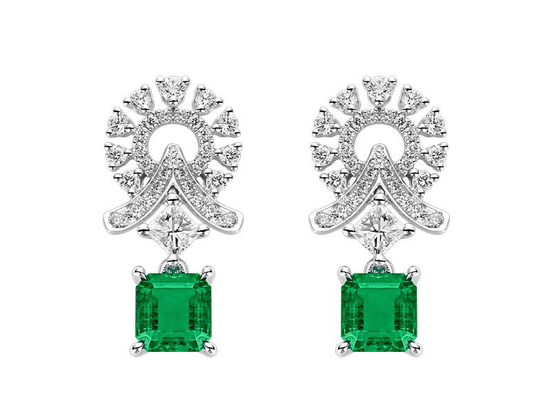 18K GOLD EMERALD EARRING