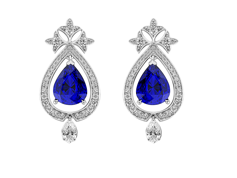 18K GOLD SAPPHIRE EARRING