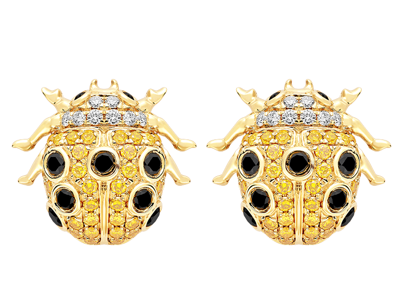 18K  GOLD COLOR DIAMOND EARRING