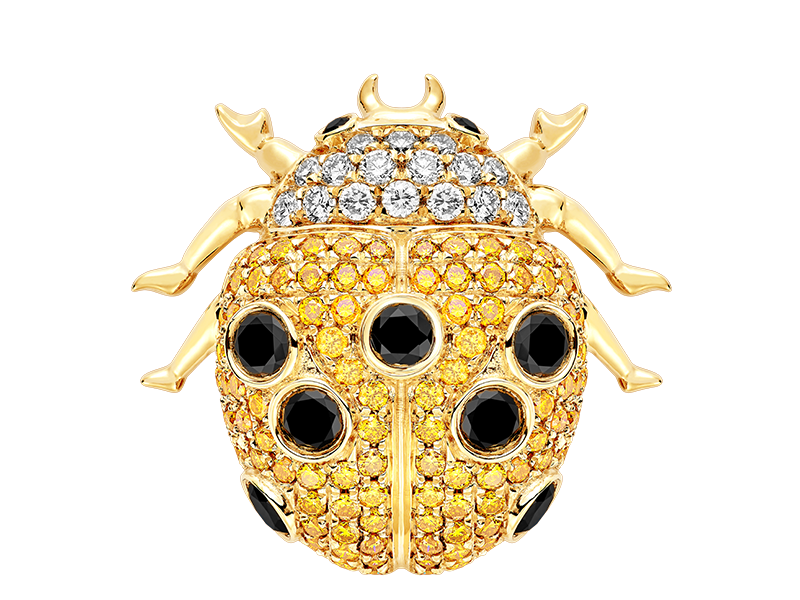 18K  GOLD COLOR DIAMOND BROOCH/PIN