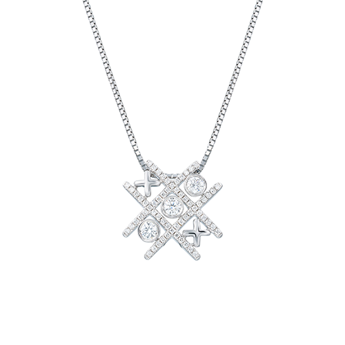 18K White Gold Diamond Necklace