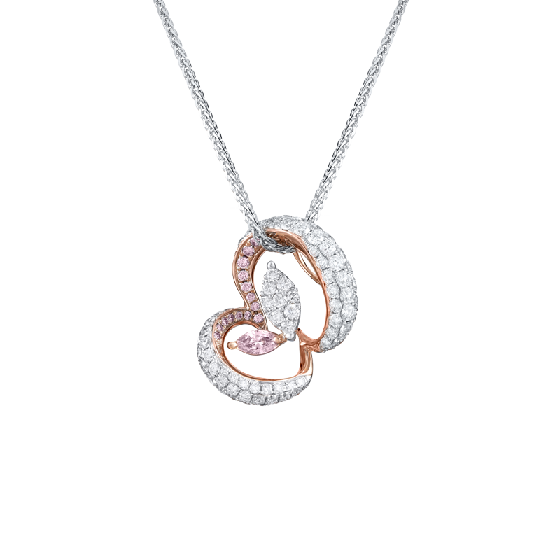 18K Gold Color Diamond Pendant