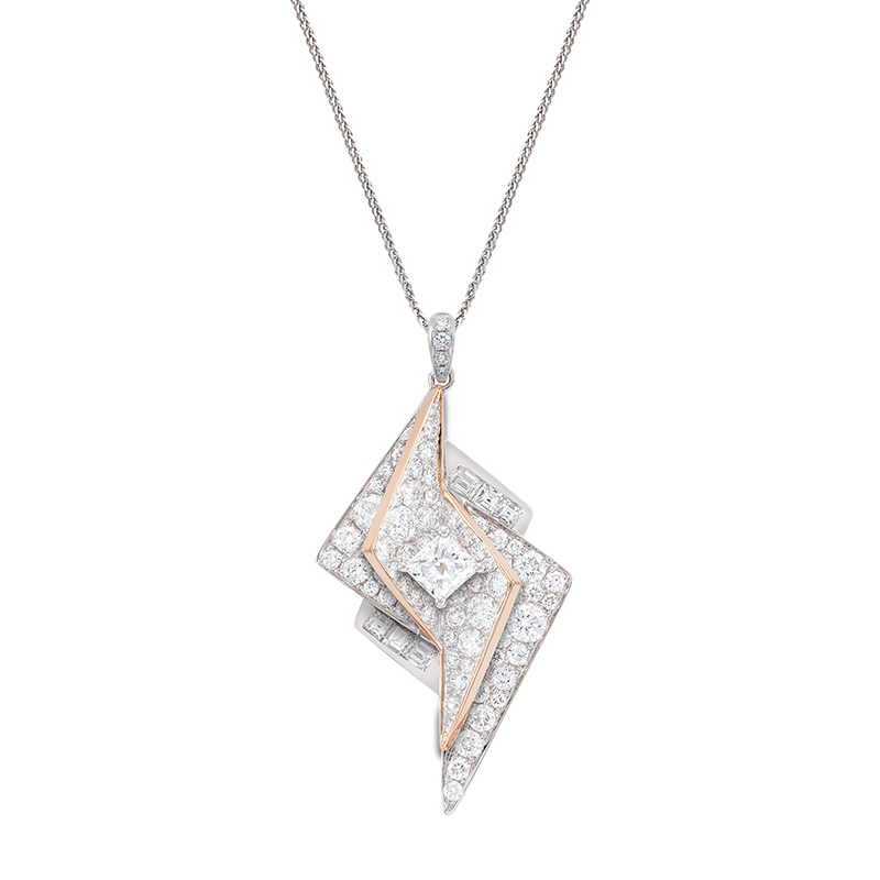 18K GOLD DIAMOND GIA PENDANT