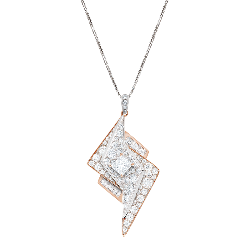 18K GOLD DIAMOND GIA PENDANT