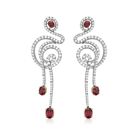 18K GOLD RUBY EARRING