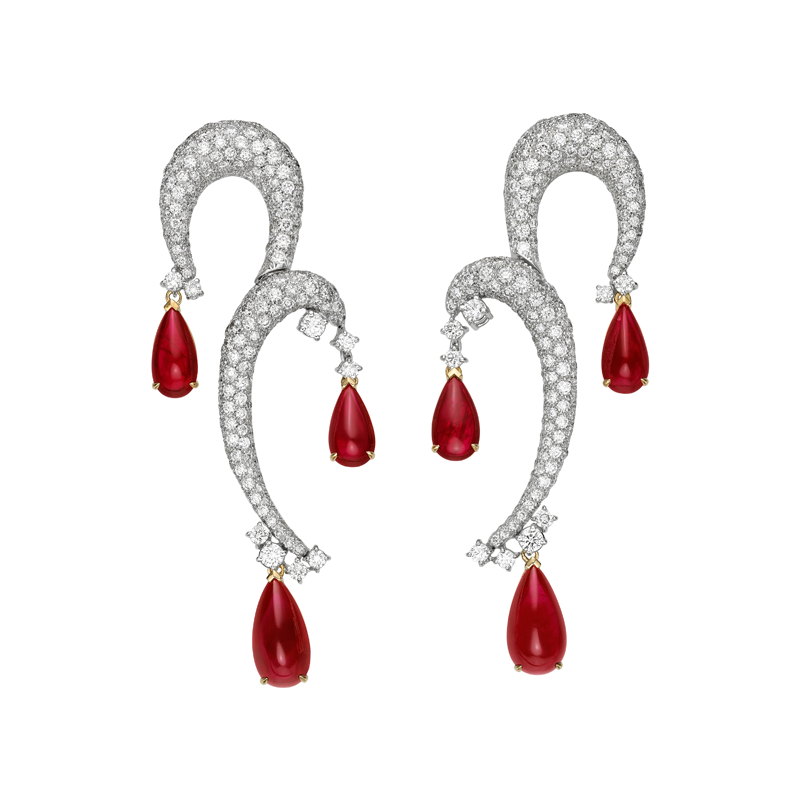 SUPERHOLD 18K GOLD RUBY EARRING