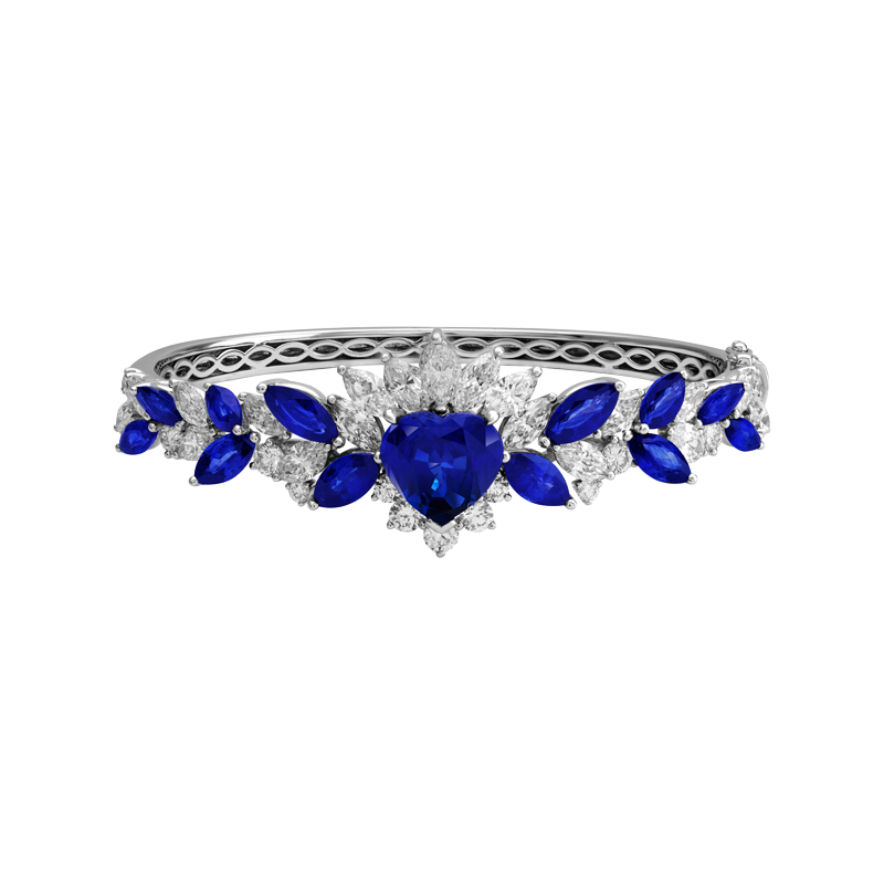 18K GOLD SAPPHIRE BANGLE