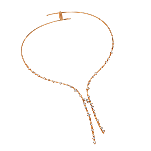 MATTIA CIELO 18K ROSE GOLD & TITANIUM DIAMOND NECKLACE