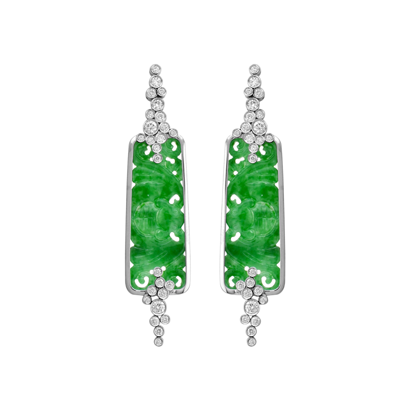 PALMIERO 18K GOLD JADE EARRING