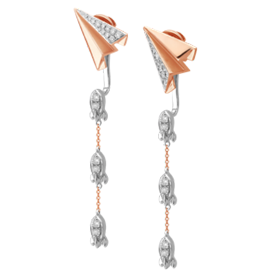 PASS PRESENT FUTURE 18K GOLD DIAMOND EARRING