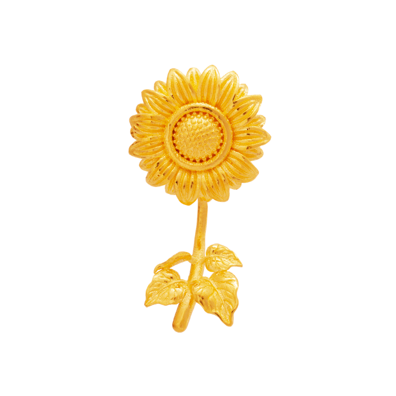 足金向日葵耳環