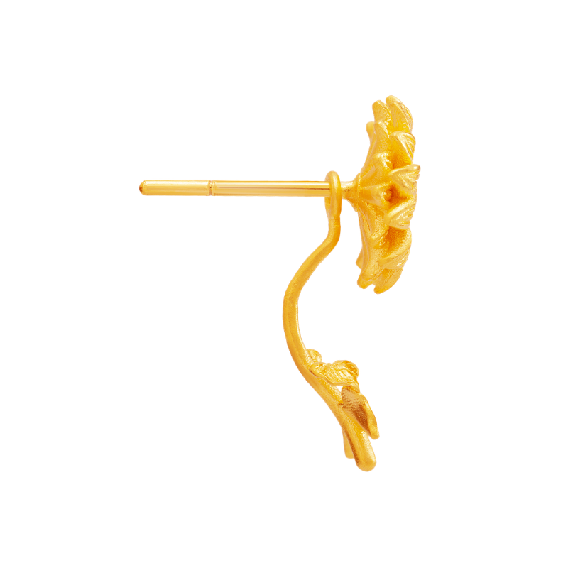 足金向日葵耳環