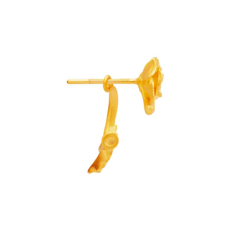 足金玫瑰耳環