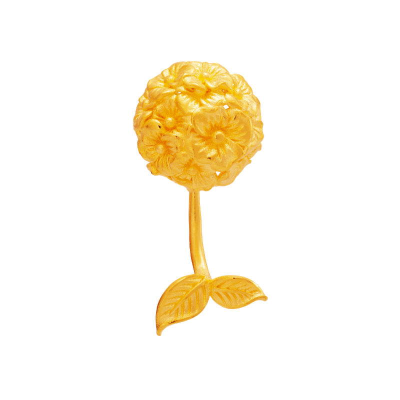 足金繡球花耳環