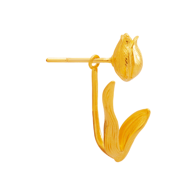 足金鬱金香耳環