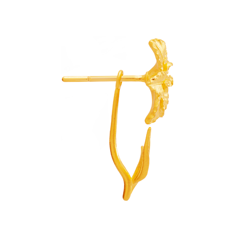 足金鳶尾花耳環