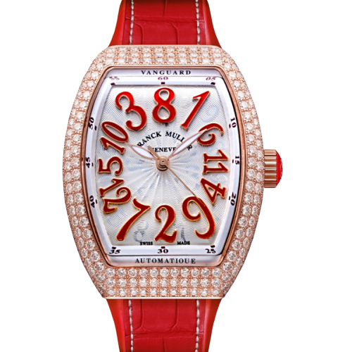 FRANCK MULLER 32X42.3MM 18K玫瑰色黄金镶钻石自动表