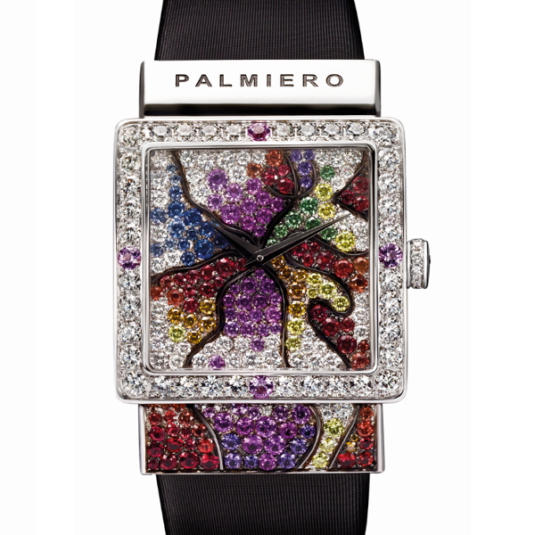 PALMIERO 29mm 18K WHITE GOLD & DIAMOND QUARTZ WATCH